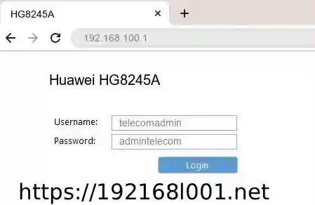 192.168.100.1 Login